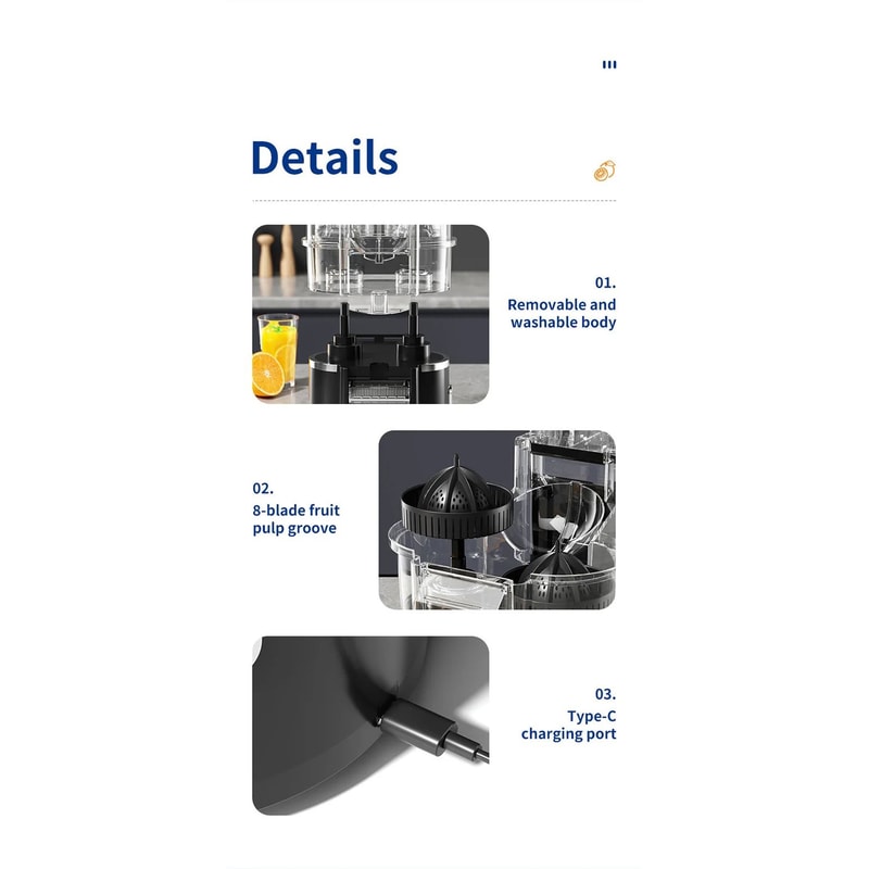 Dual Head Electric Citrus Juicer With Cleaning Brush 13