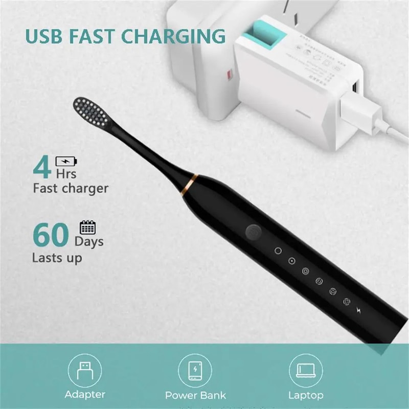 Sonic Electric Toothbrush With 6 Modes USB Rechargeable 6
