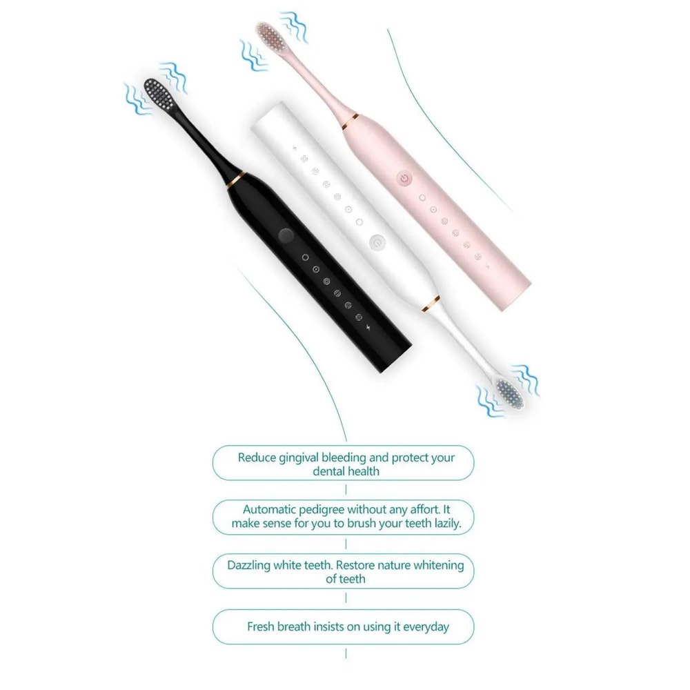 Sonic Electric Toothbrush With 6 Modes USB Rechargeable 8