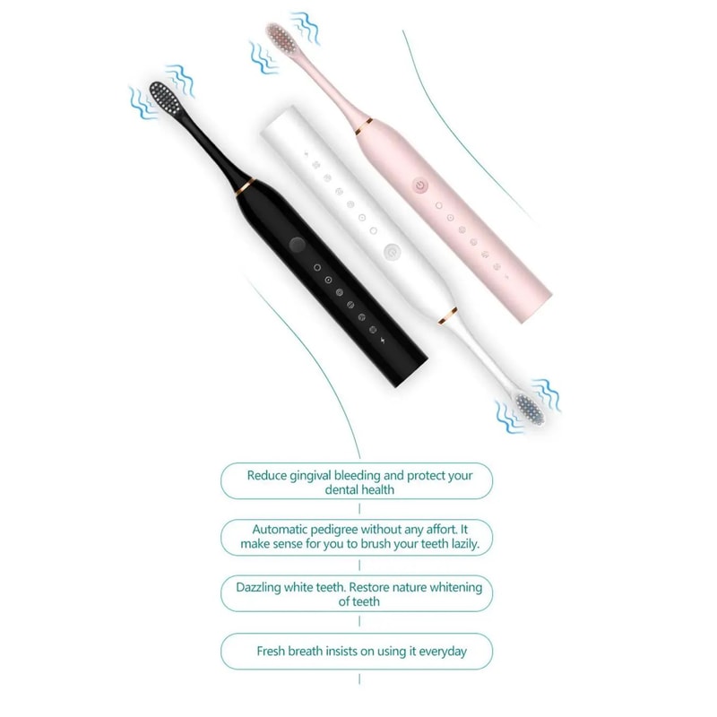 Sonic Electric Toothbrush With 6 Modes USB Rechargeable 8