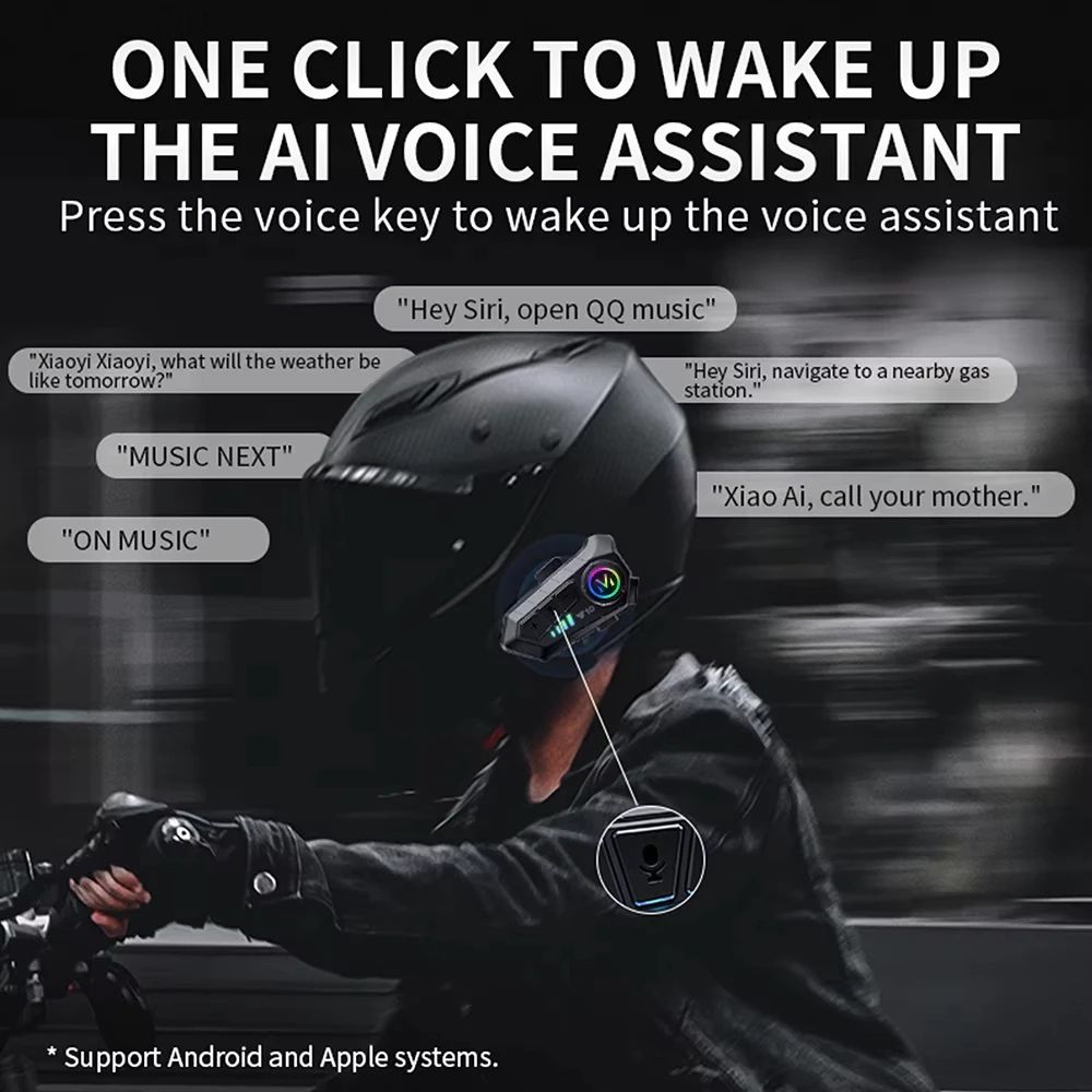 Bluetooth 53 Motorcycle Helmet Headset Waterproof Hands Free Kit 3
