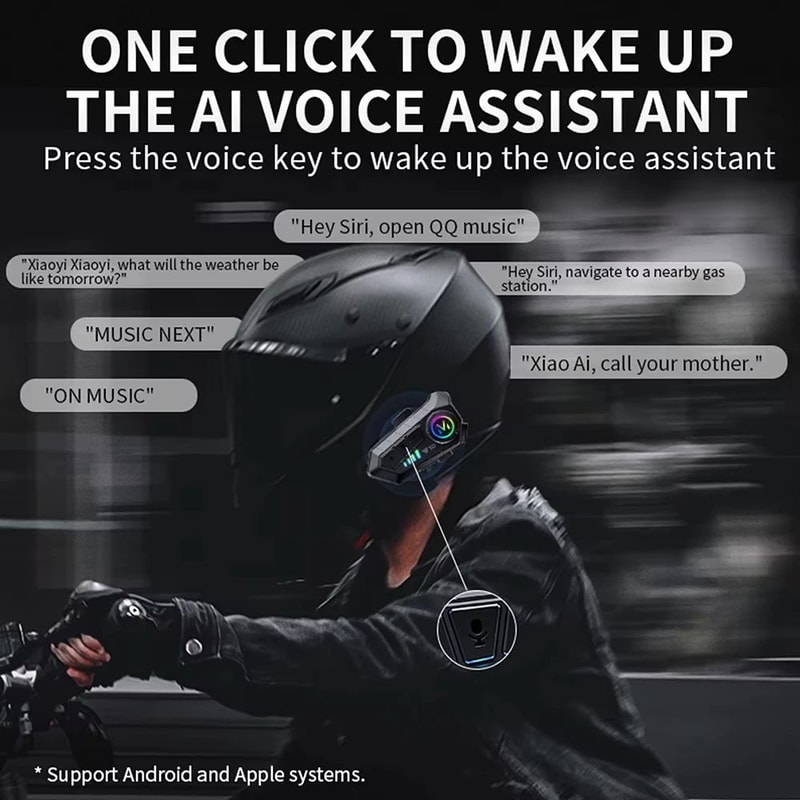 Bluetooth 53 Motorcycle Helmet Headset Waterproof Hands Free Kit 3