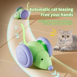 interactive electric cat toy mouse car with obstacle avoidance