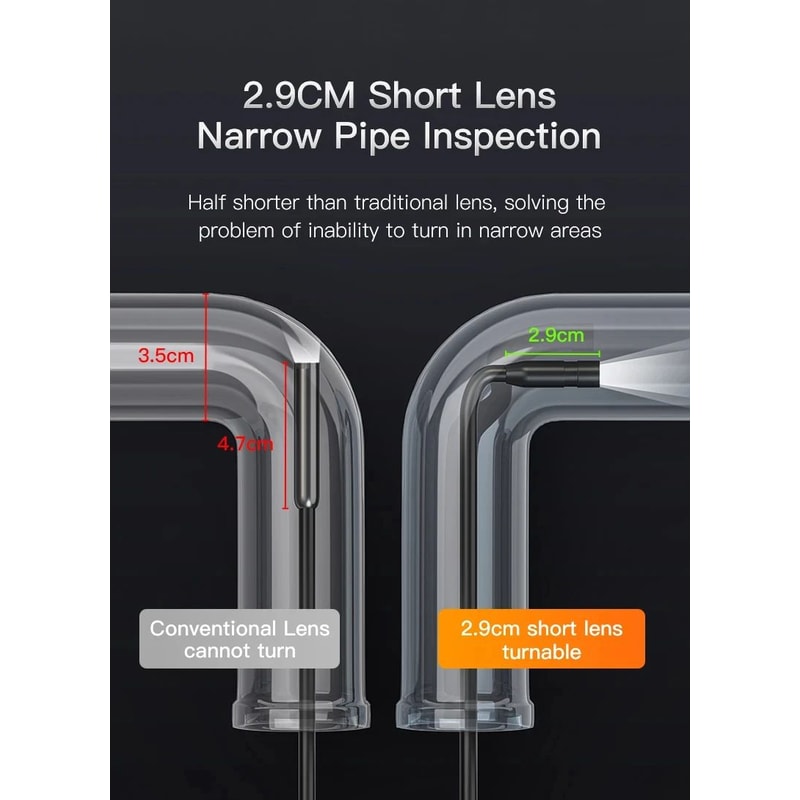 Industrial Endoscope Camera 43 Inch HD 1080P Dual Lens Borescope 7