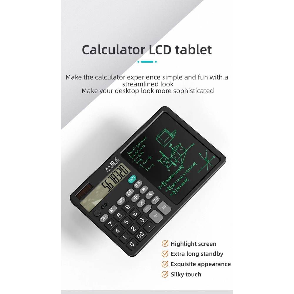 Calculator Writing Tablet With Stylus Foldable Design 6