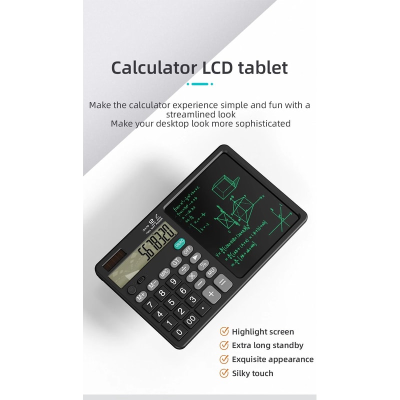 Calculator Writing Tablet With Stylus Foldable Design 6