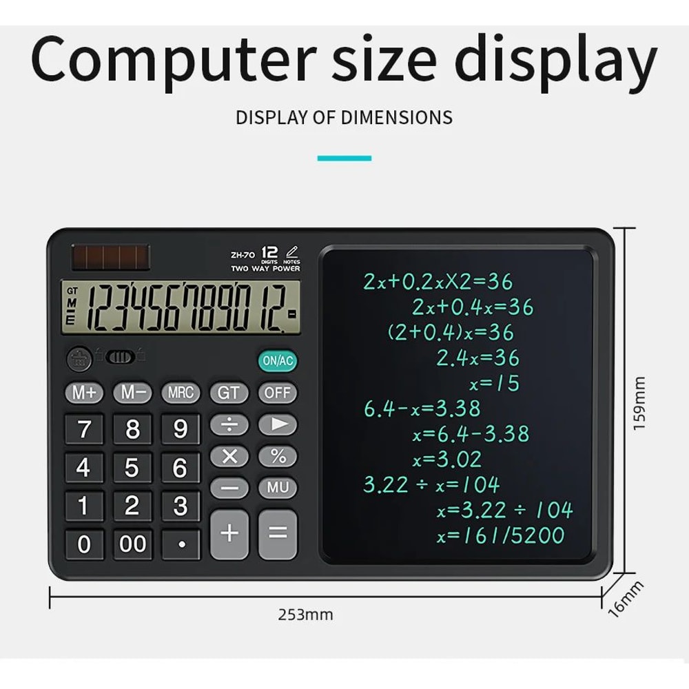 Calculator Writing Tablet With Stylus Foldable Design 8
