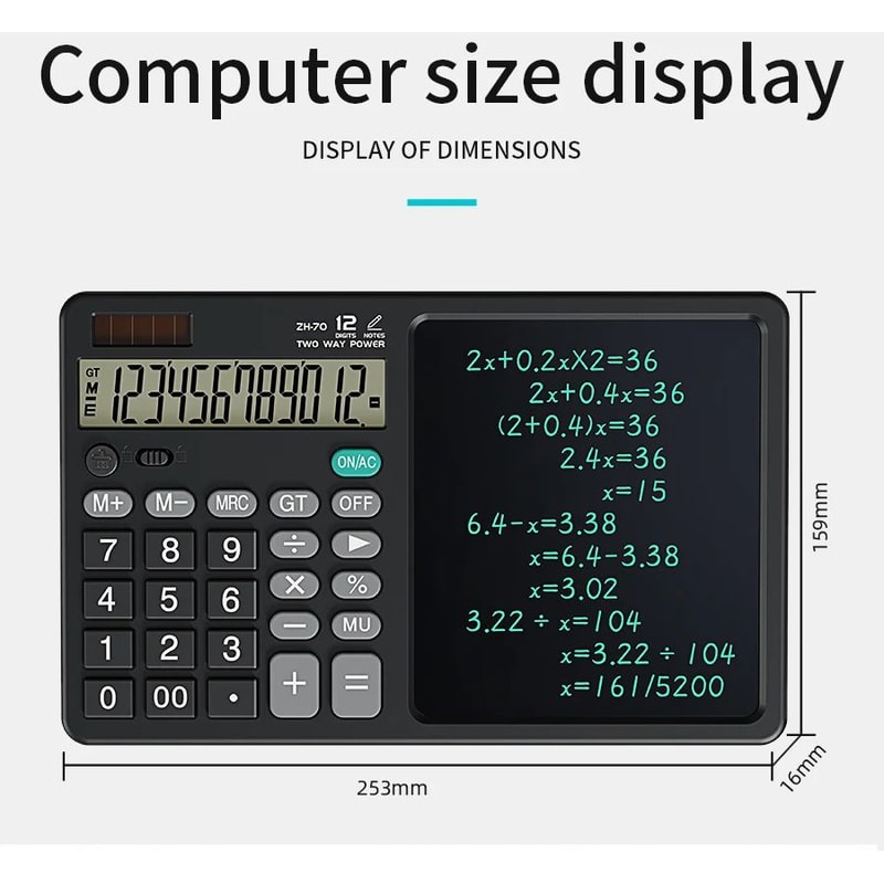 Calculator Writing Tablet With Stylus Foldable Design 8