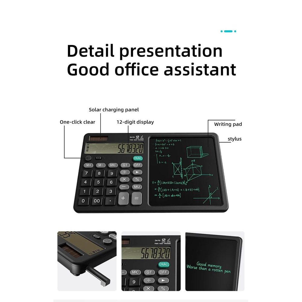 Calculator Writing Tablet With Stylus Foldable Design 10