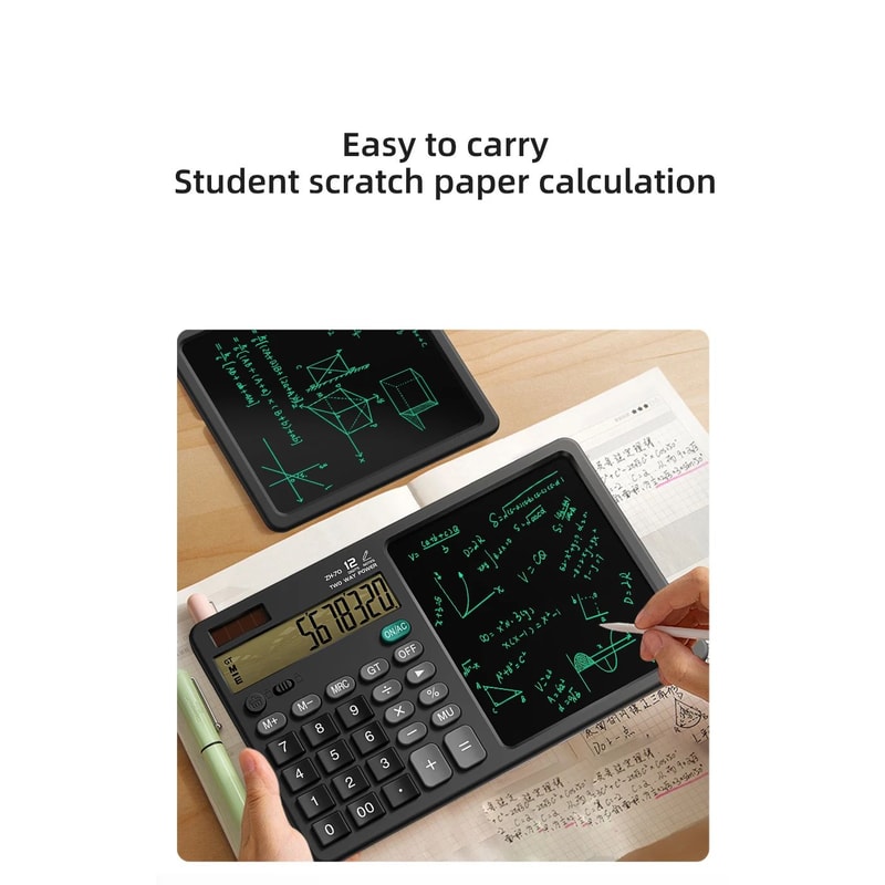 Calculator Writing Tablet With Stylus Foldable Design 12
