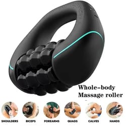 rechargeable muscle massage gun with roller wheel
