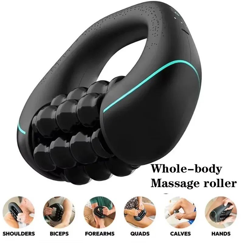 Rechargeable Muscle Massage Gun With Roller Wheel 0