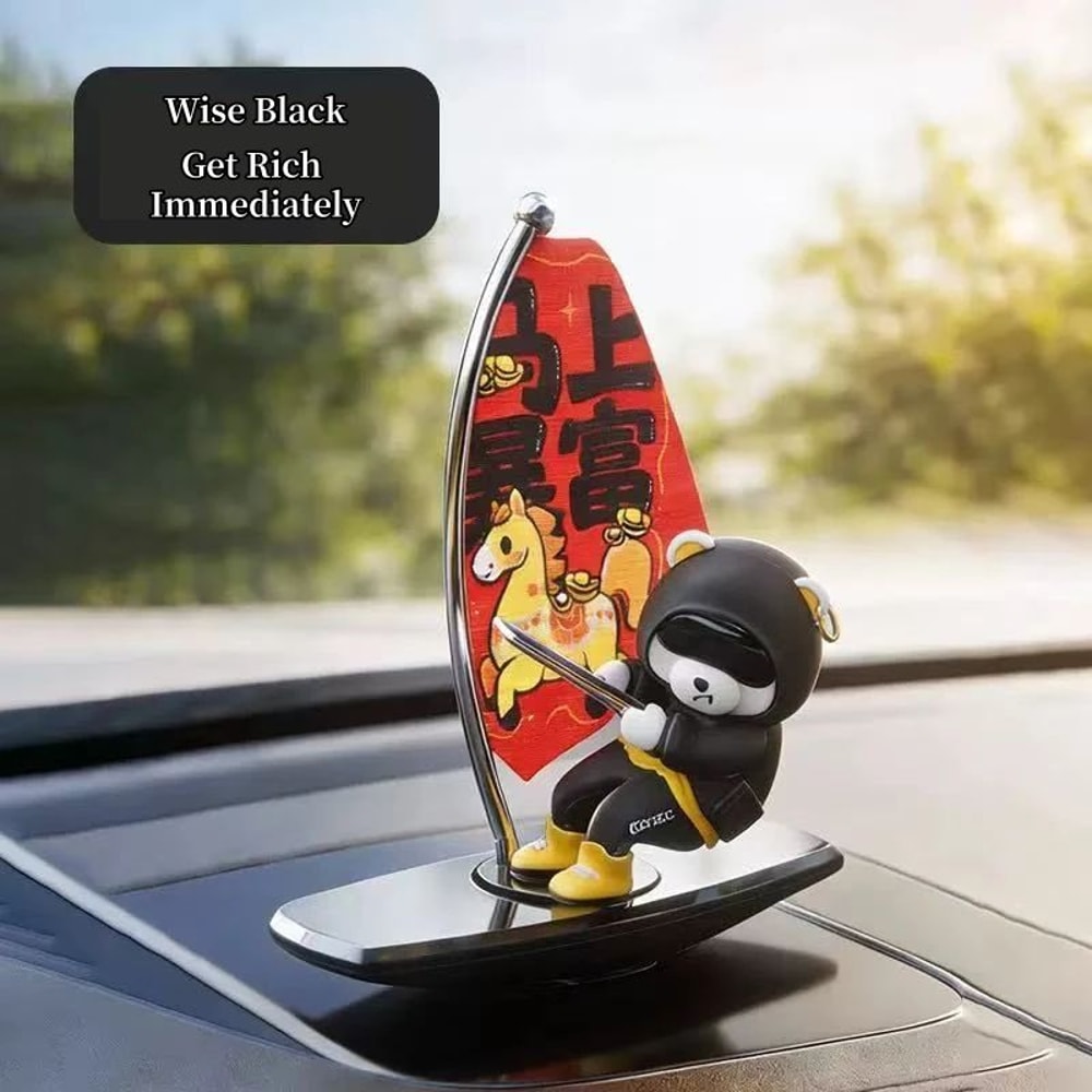 Cute Bear Sailboat Magnetic Car Dashboard Decoration 8