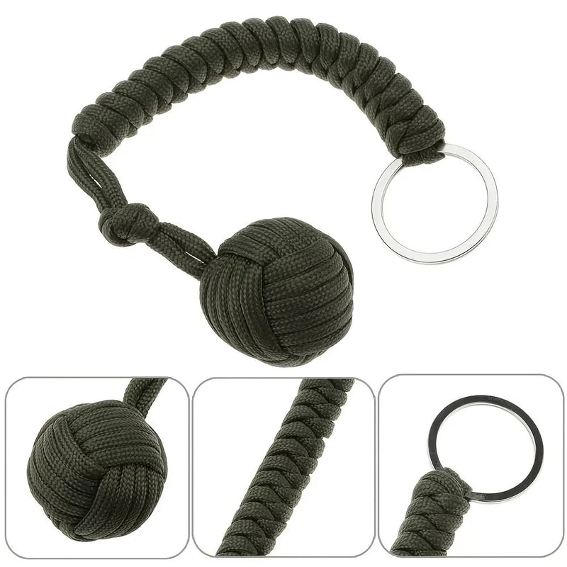 Paracord Monkey Fist Keychain Outdoor Survival Tool 2