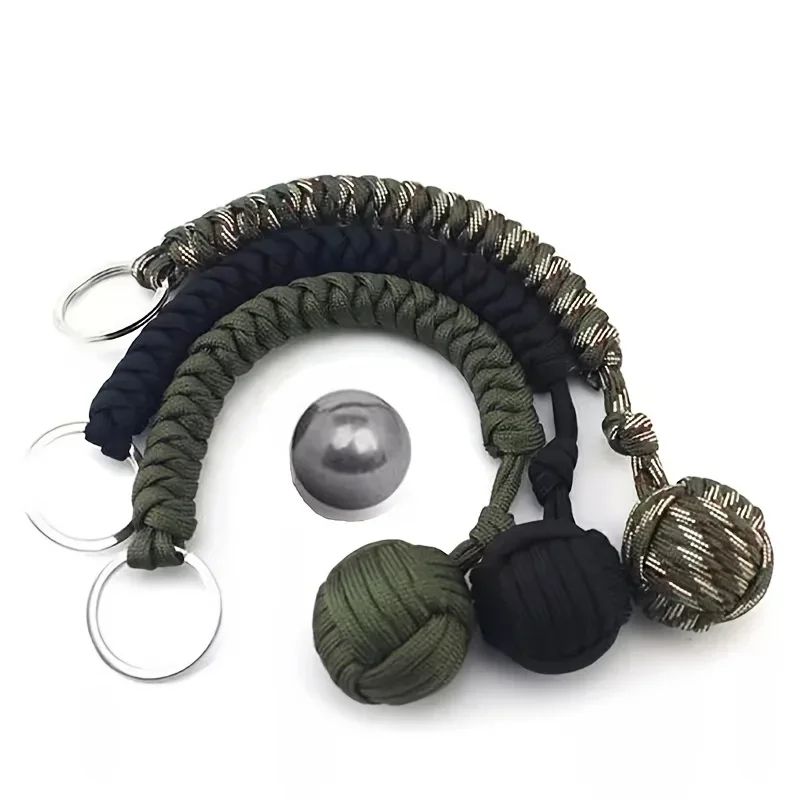 Paracord Monkey Fist Keychain Outdoor Survival Tool 4