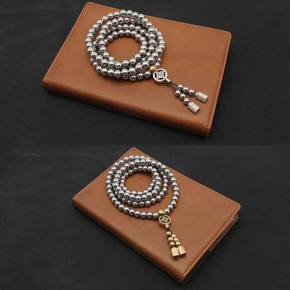 Tactical Steel Chain Buddha Beads Bracelet 5