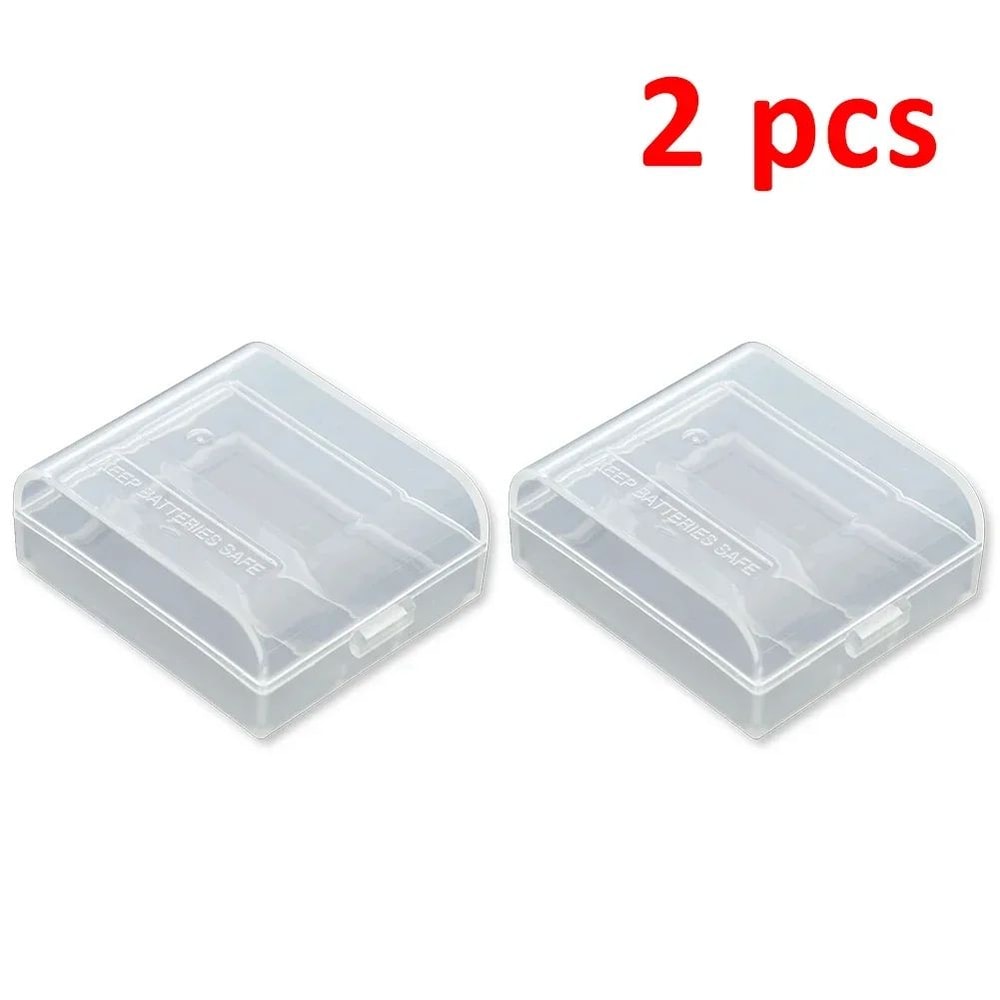 Transparent 2 Slot Battery Storage Case Box 8
