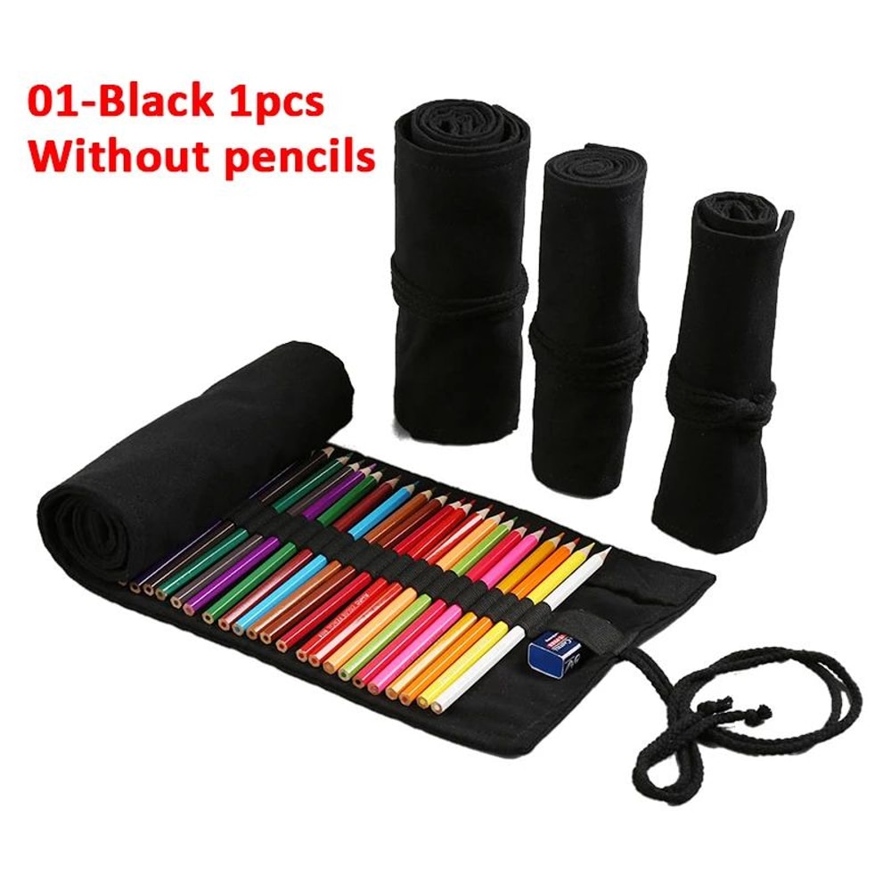 Canvas Roll Up Pencil Case With 12 Slots 4
