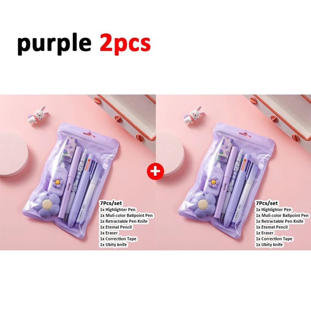 7 In 1 Cute Stationery Set For School And Gifts 13