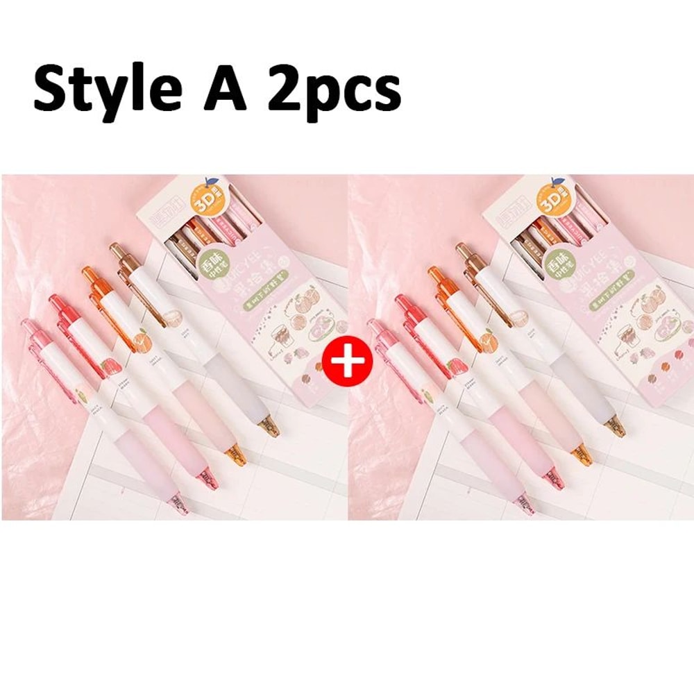 Fruit Scented 3D Gel Pens 05mm Smooth Writing Set 9
