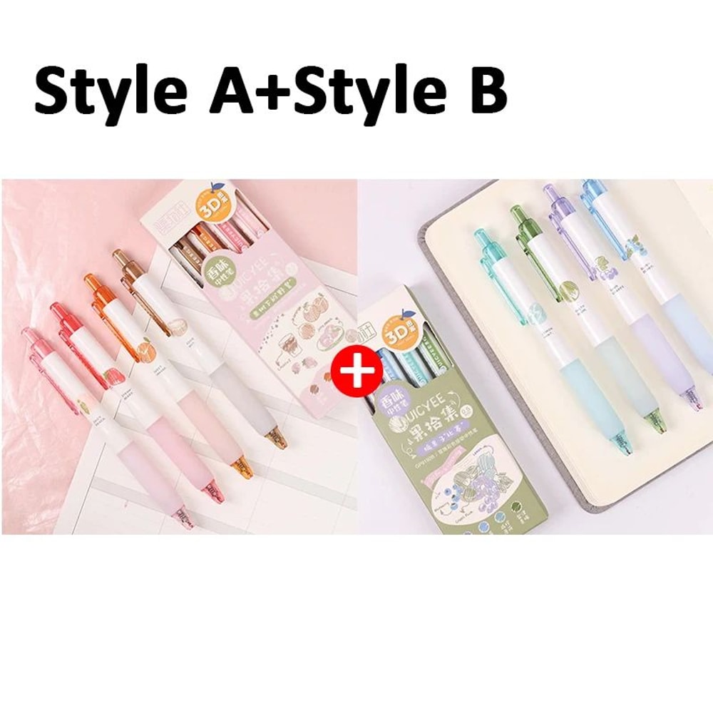 Fruit Scented 3D Gel Pens 05mm Smooth Writing Set 11