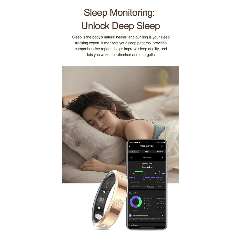 Smart Health Monitoring Ring Waterproof Fitness Tracker 14