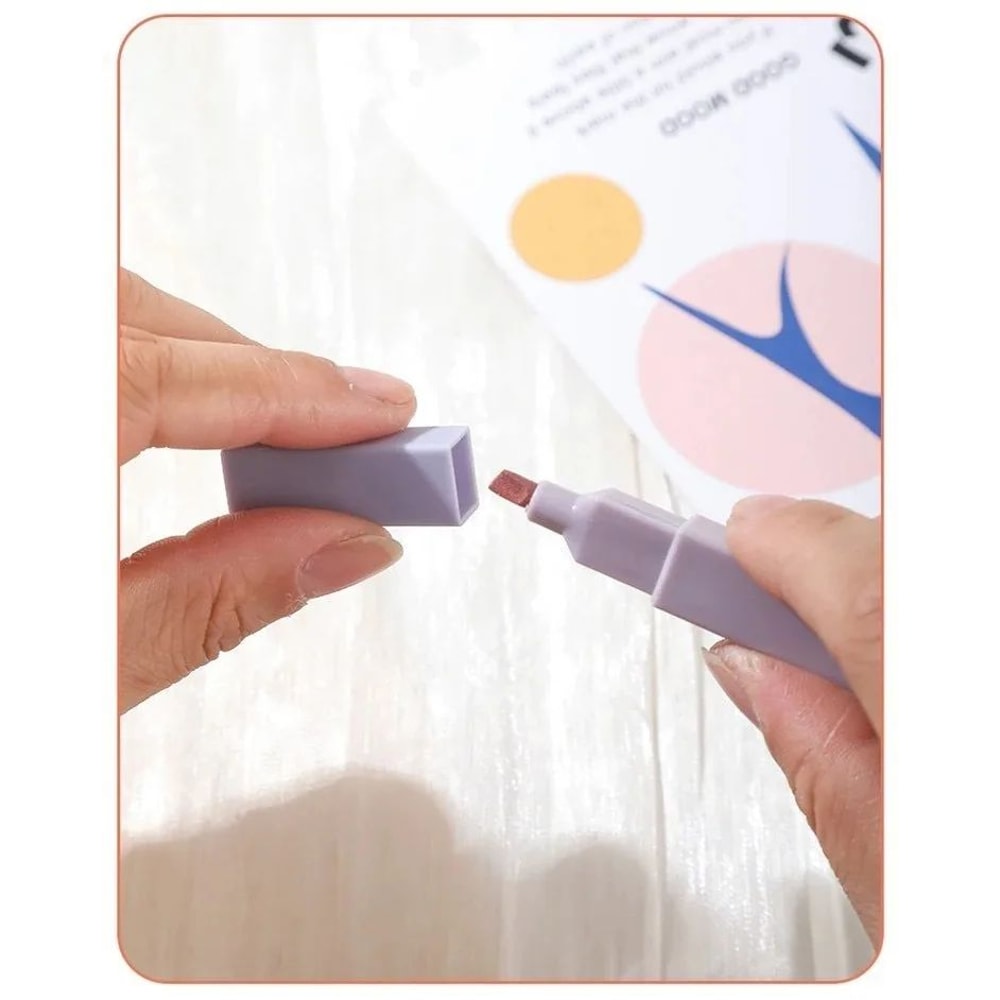 6 Piece Pastel Highlighter Set Cute Kawaii Markers 6