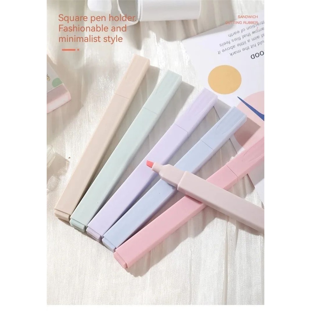 6 Piece Pastel Highlighter Set Cute Kawaii Markers 8