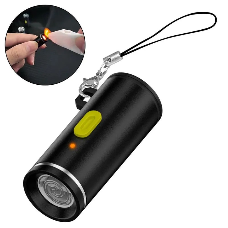 Mini Type C Electric Lighter Portable Keychain 4