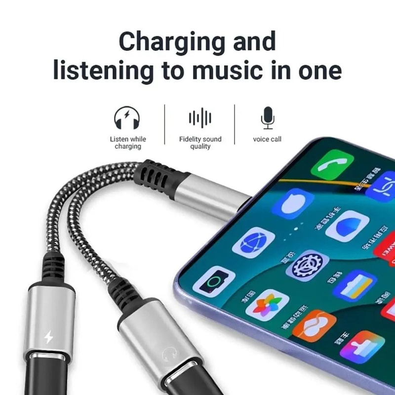 USB C Splitter Audio And Charging Adapter 2 In 1 2
