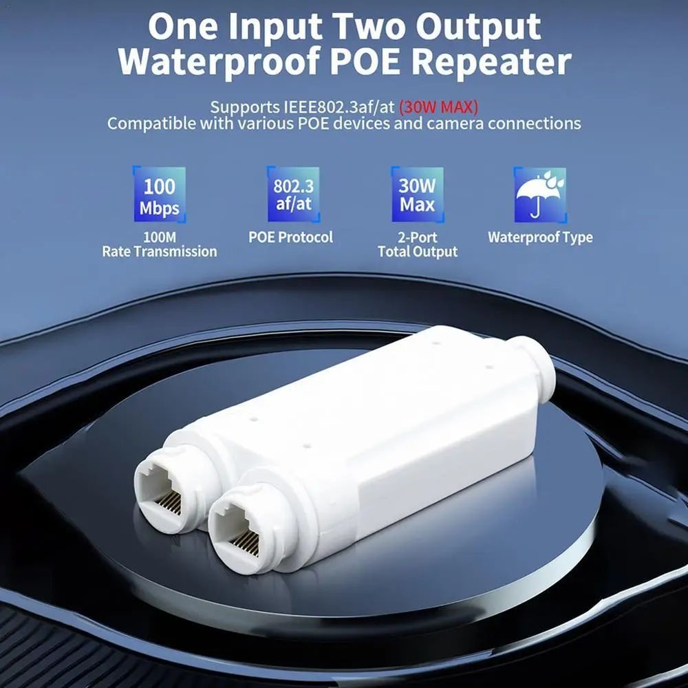 IP66 Waterproof 2 Port PoE Extender Repeater 0