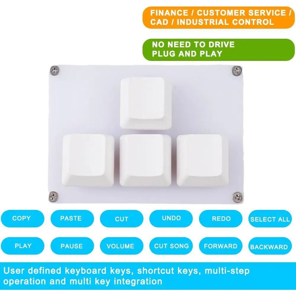 Mini 4 Key Programmable USB Keypad 16