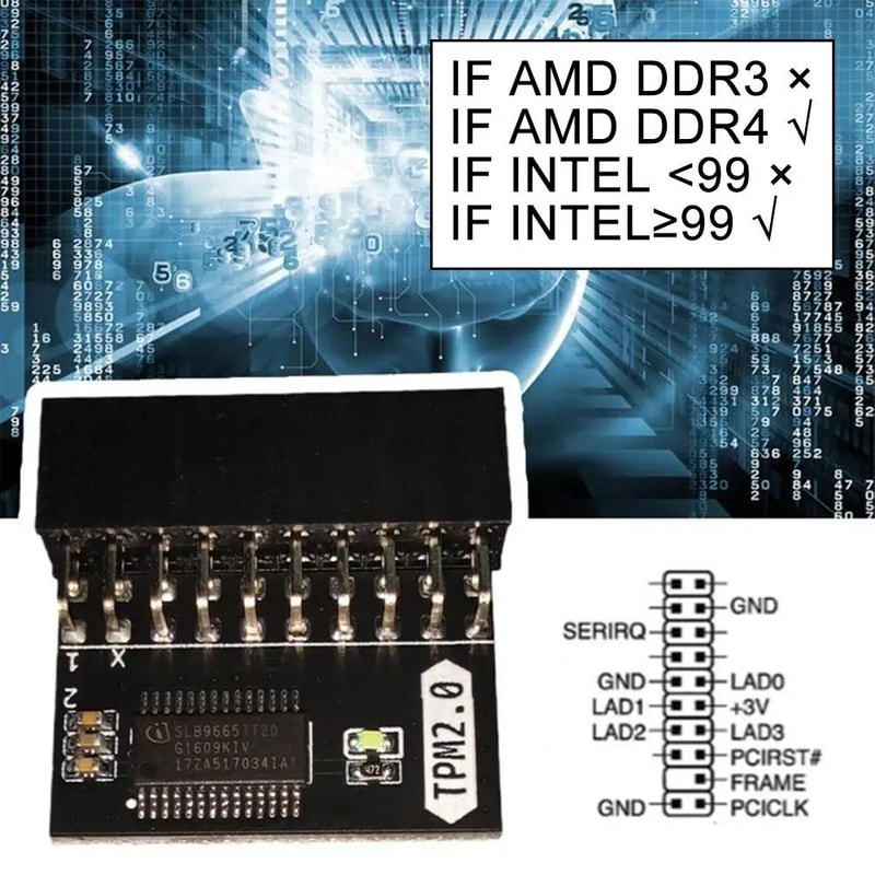 TPM 20 20 Pin Security Module Board 7