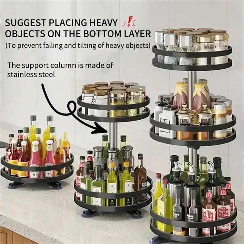 360 Degree Rotating Spice Organizer Rack 11