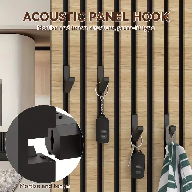 No Drill Acoustic Panel Clothing Hooks Set 0