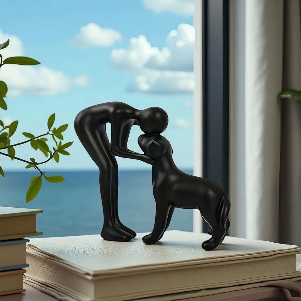 Elegant Dog And Owner Statue Decor 3
