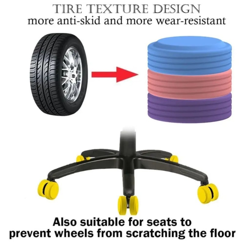 Silicone Luggage Wheel Protector Rings Set 8