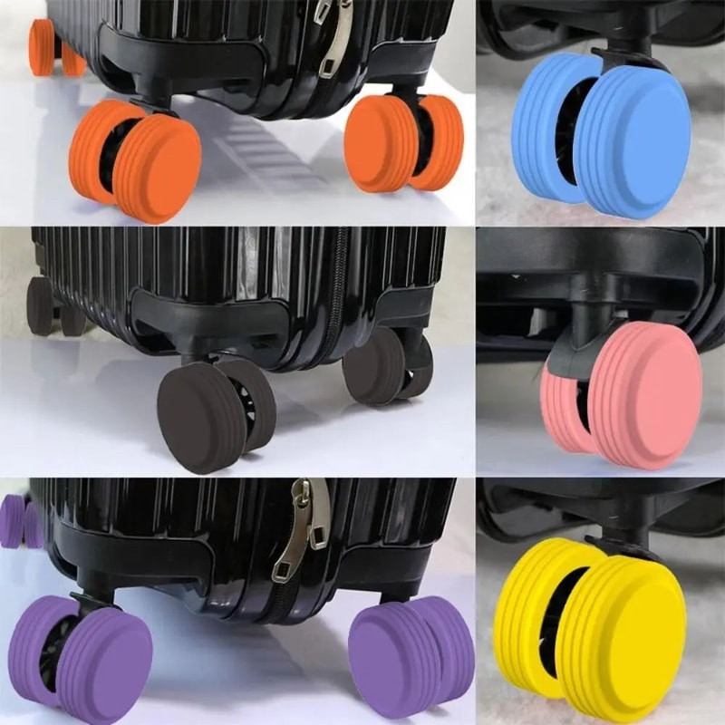 Silicone Luggage Wheel Protector Rings Set 12