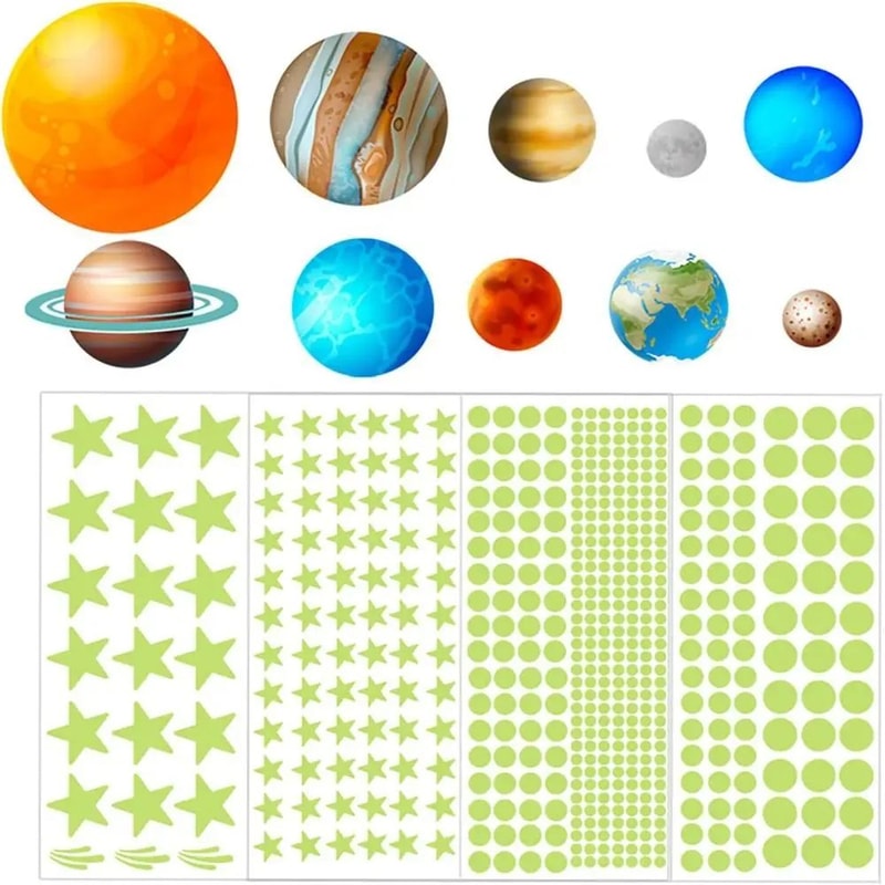 Glow In The Dark Star Wall Stickers Set 6