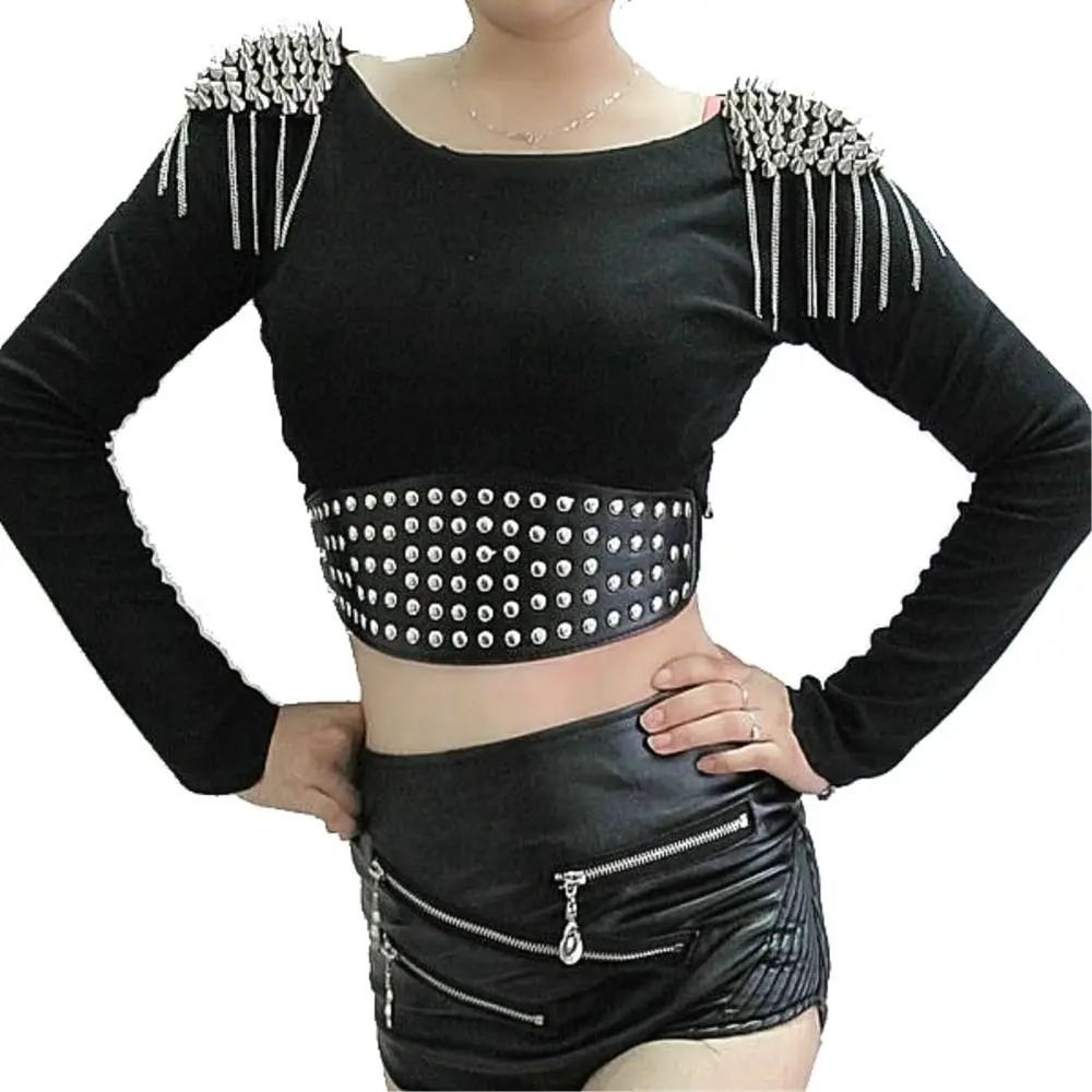 Punk Chain Tassel Shoulder Brooch Epaulet 17
