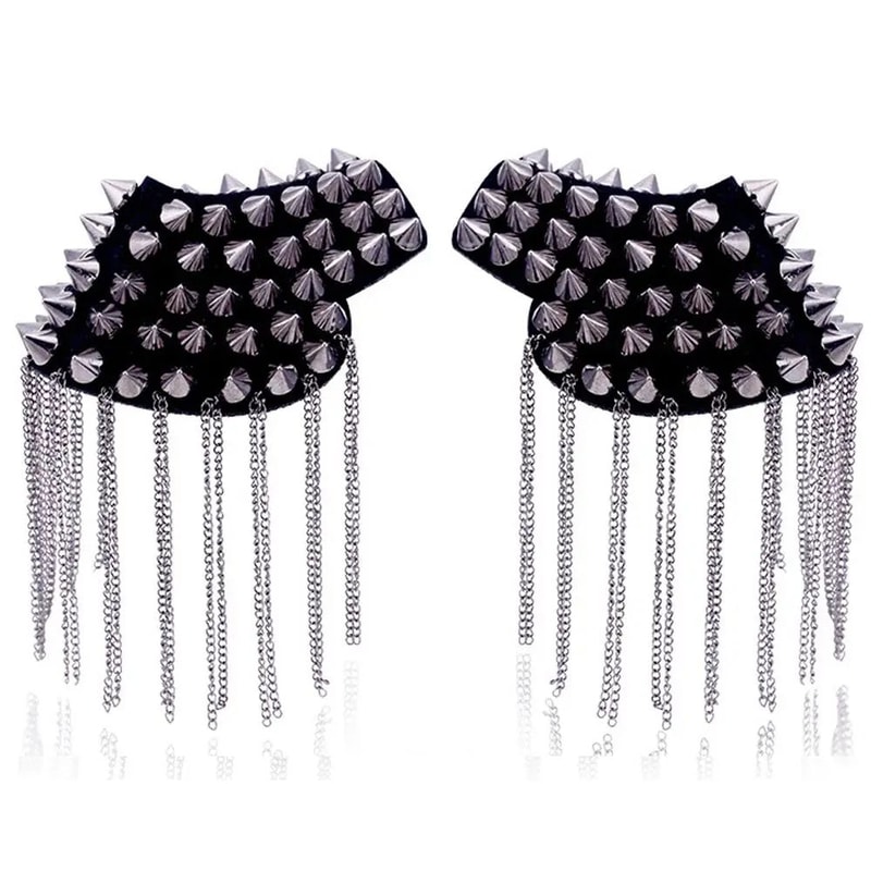 Punk Chain Tassel Shoulder Brooch Epaulet 20