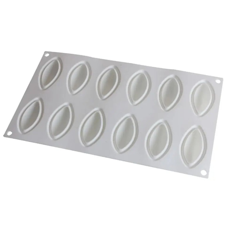 12 Cavity Silicone Quenelle Cake Mold 1