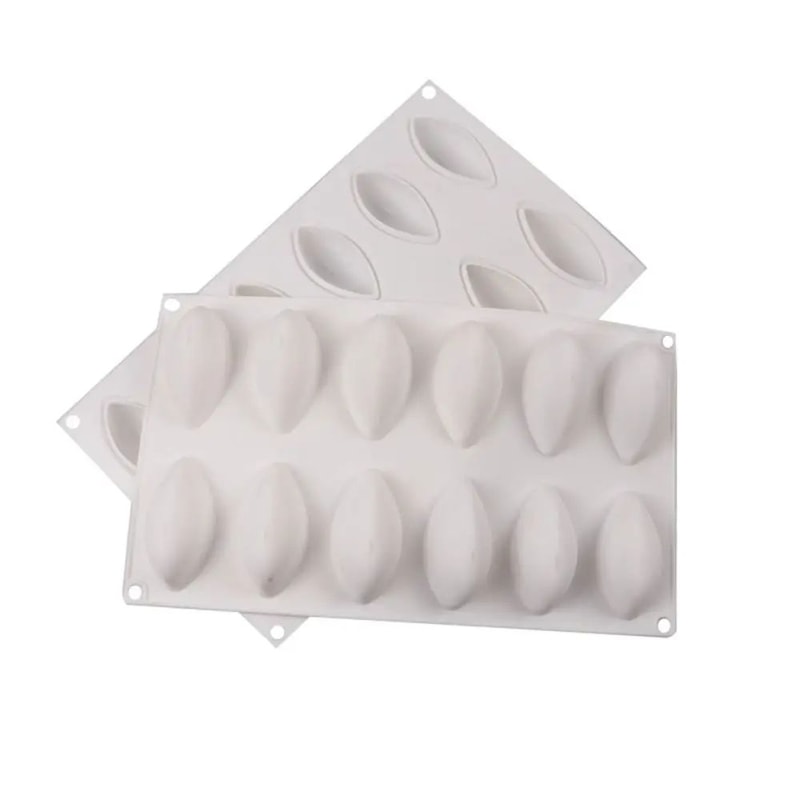 12 Cavity Silicone Quenelle Cake Mold 2