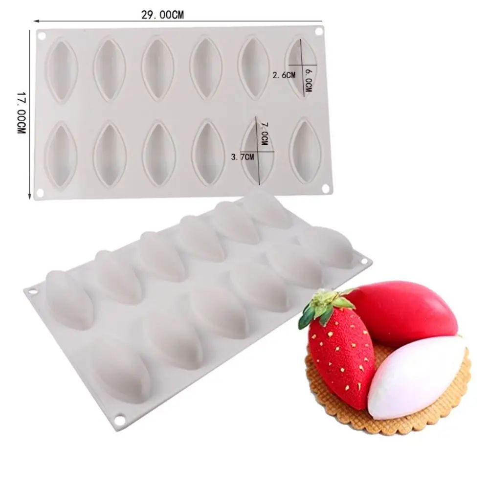 12 Cavity Silicone Quenelle Cake Mold 6
