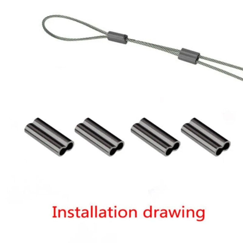 100PCS Fishing Double Barrel Crimp Sleeves Kit 1