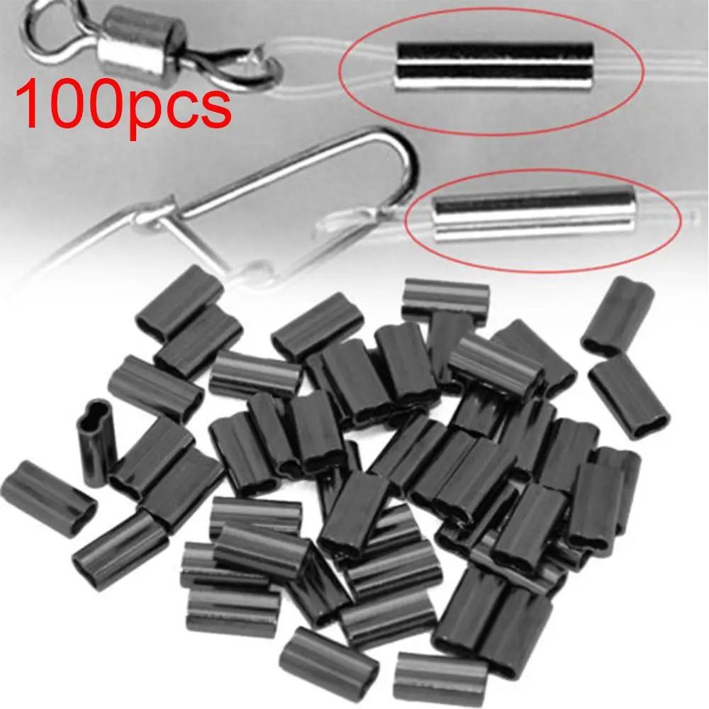 100PCS Fishing Double Barrel Crimp Sleeves Kit 6