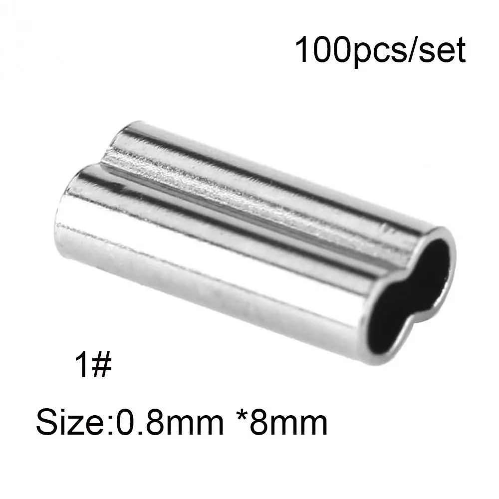 100PCS Fishing Double Barrel Crimp Sleeves Kit 9