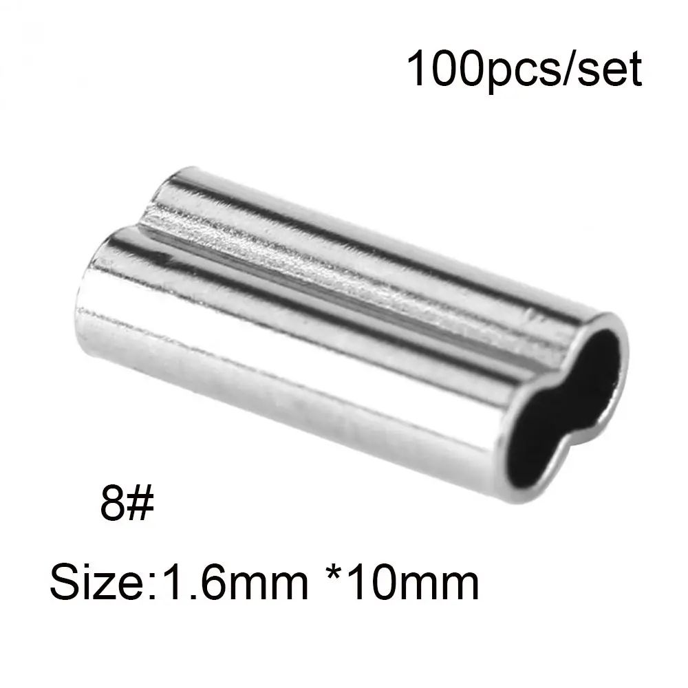 100PCS Fishing Double Barrel Crimp Sleeves Kit 16