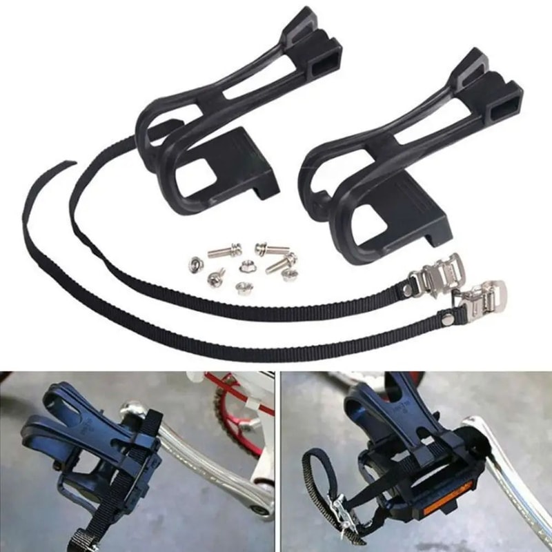 Adjustable Bicycle Pedal Toe Clip Strap Set 0
