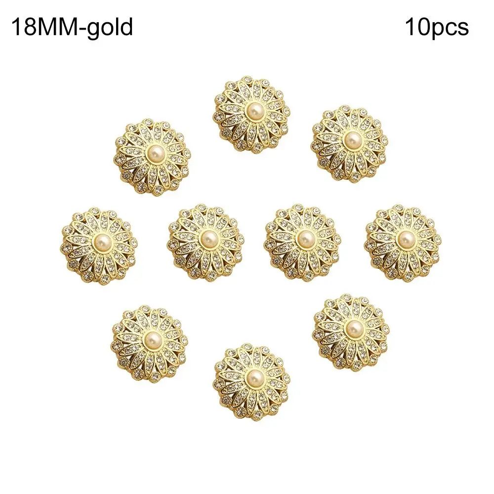 Retro Pearl Diamond Metal Sewing Buttons Set 13